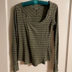 FREE PEOPLE Hard Candy Long sleeve Cuff Tee